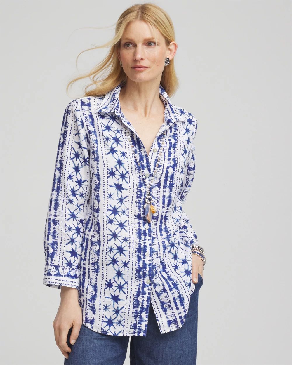 No Iron™ Tropical Floral Linen Shirt | Chico's